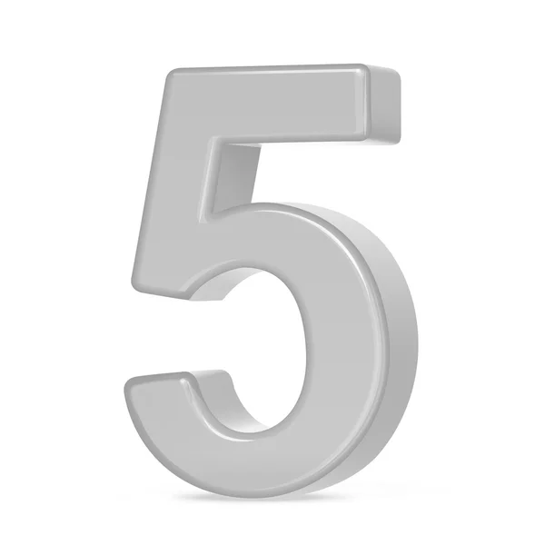 Argento 3D Numero 5 — Vettoriale Stock