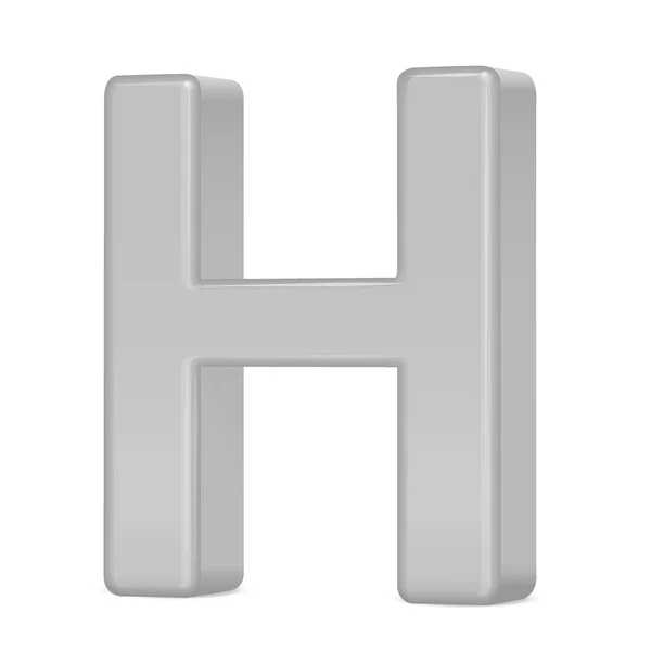 3d silver letter H — Stock Vector