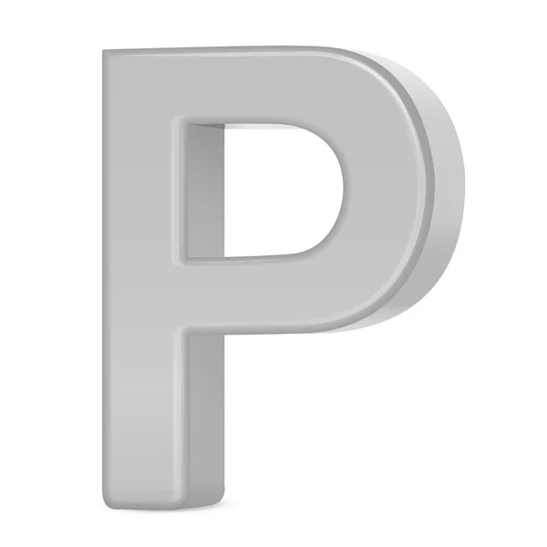 3d silver letter P — Stock Vector