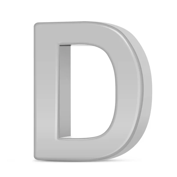 3D-zilveren letter d — Stockvector