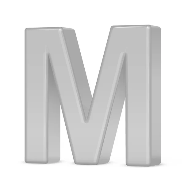 Lettera M in argento 3D — Vettoriale Stock