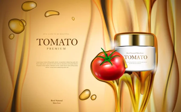 Tomat kosmetiska annonser — Stock vektor