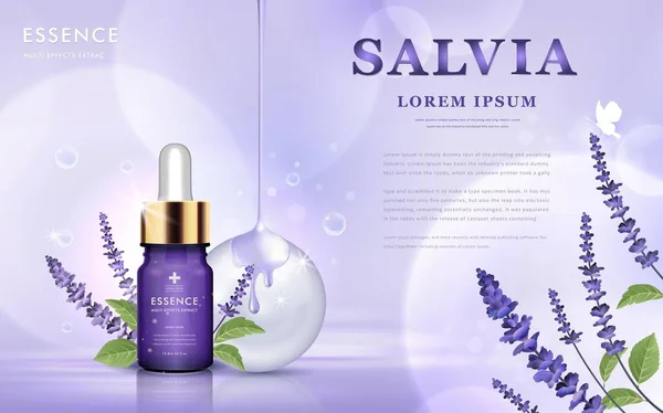 Salvia cosmetische advertenties — Stockvector