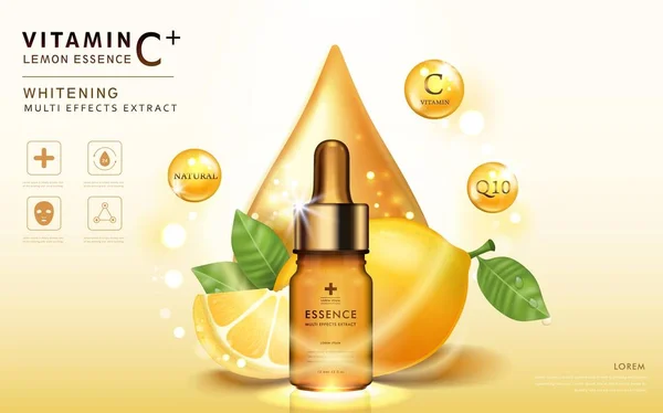 Lemon essence ads — Stock Vector