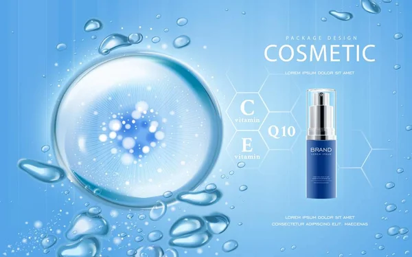 Modèle de publicités cosmétiques hydratantes — Image vectorielle