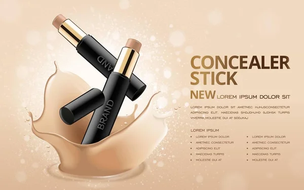 Concealer stick ads — Stock Vector
