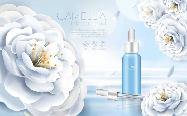Camellia kozmetikai hirdetések — Stock Vector