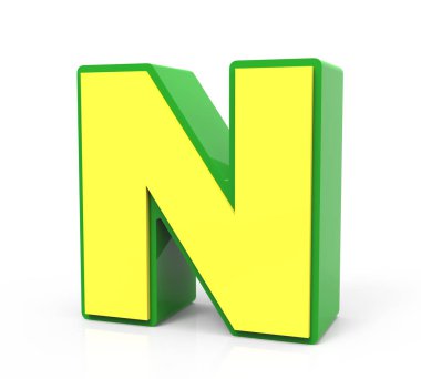 3D oyuncak harf N