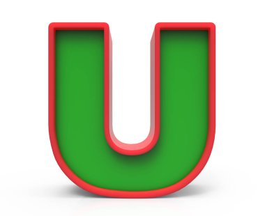 3D Christmas harf U