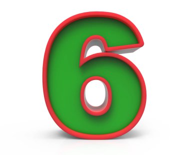 3D Christmas numarası 6