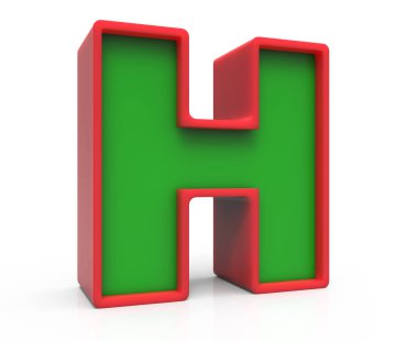 3D Christmas harf H