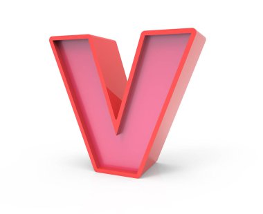 kırmızı blok harf V