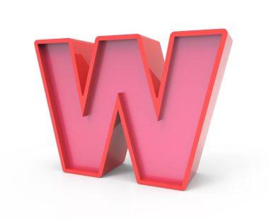 kırmızı blok harf W