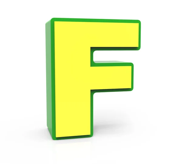 Brinquedo 3D letra F — Fotografia de Stock