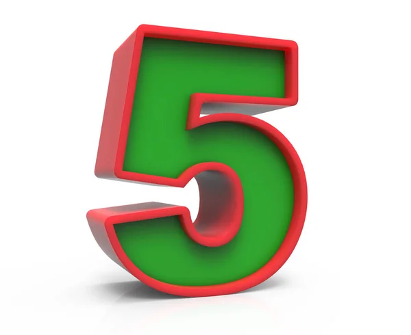 3d Christmas number 5 — Stock Photo, Image