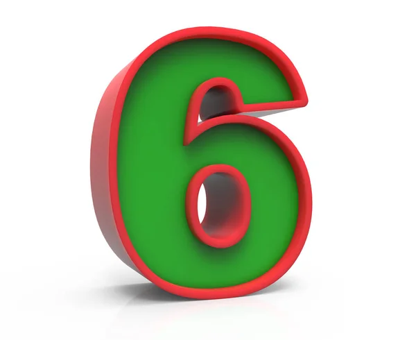 3d Christmas number 6 — Stock Photo, Image