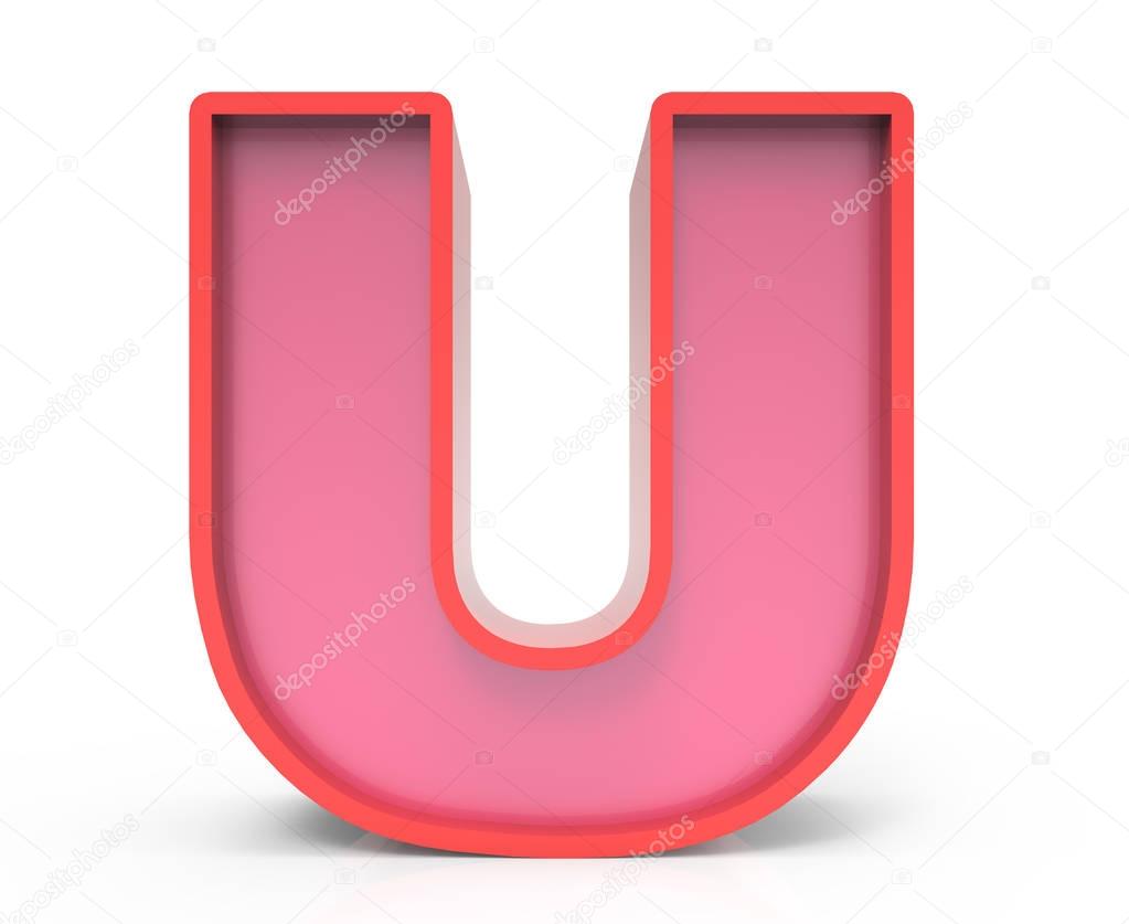 red block letter U