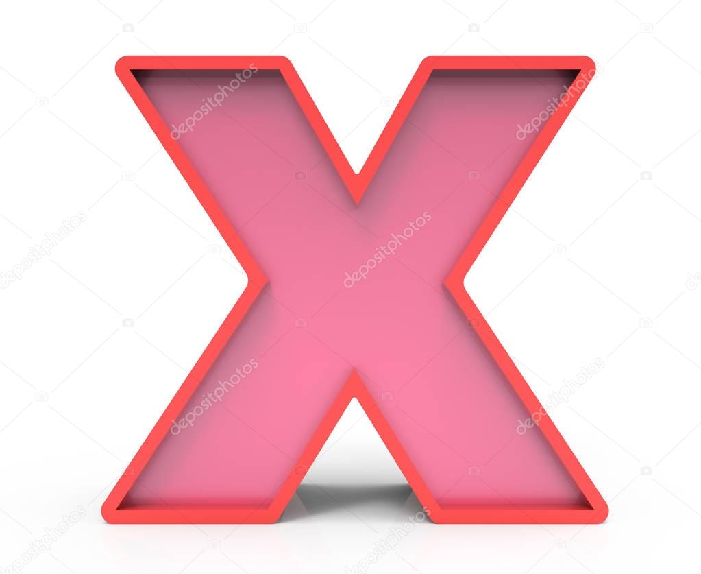 red block letter X