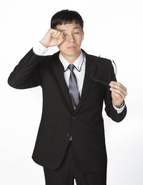 Takım elbiseli yorgun işadamı