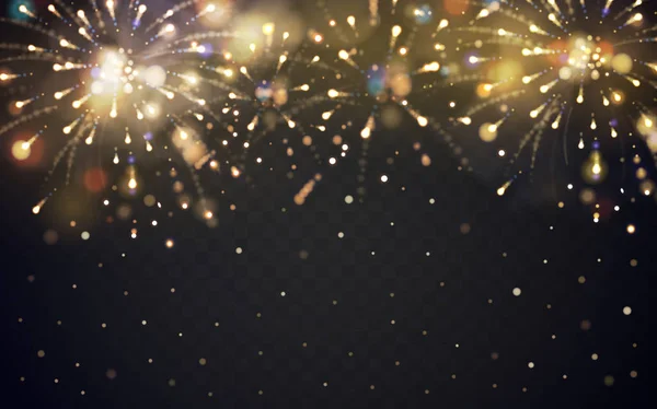Beautiful fireworks elements — Stock Vector