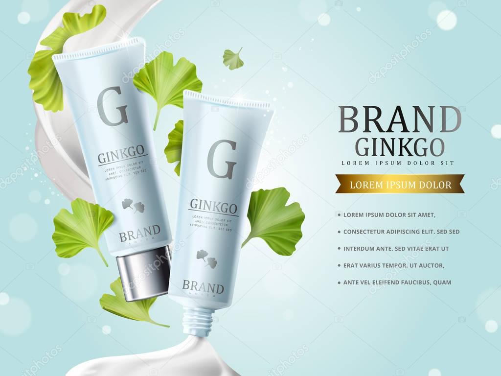 Ginkgo cosmetic ads