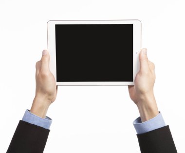 Asya adam holding tablet