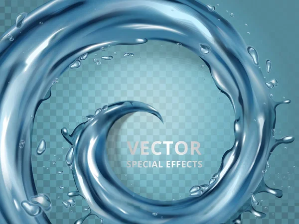 Effect van water of blauw vloeibare werveling — Stockvector