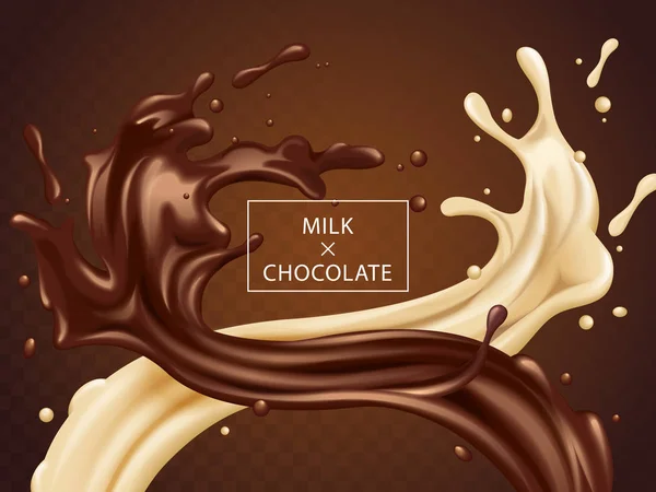 Lait et chocolat torsadés — Image vectorielle