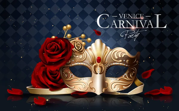 Plakat zum venezianischen Karneval — Stockvektor