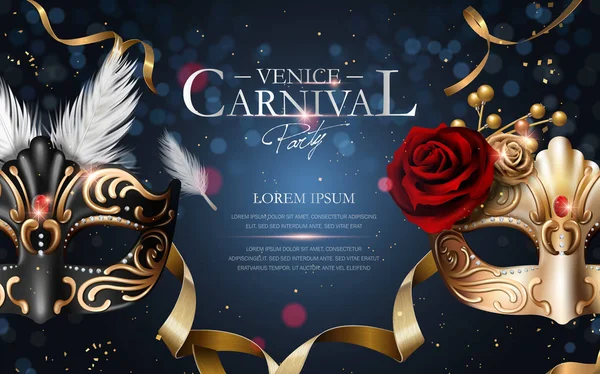 Benátky karneval plakát — Stockový vektor