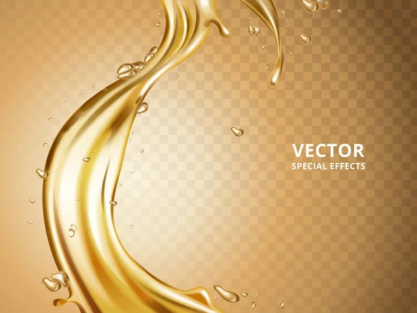 Gold fluid flow — Stock Vector