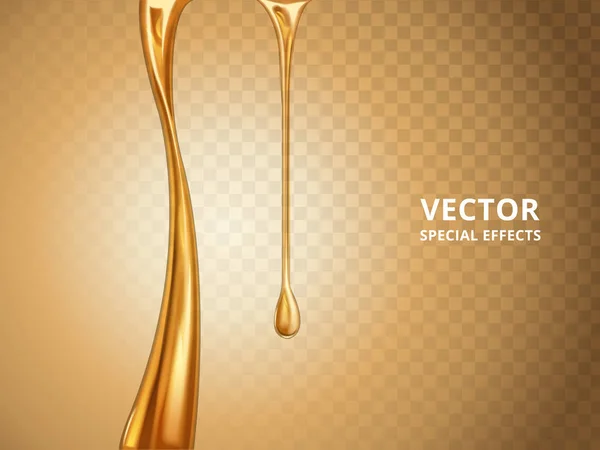 Guld vätskeflöde element — Stock vektor