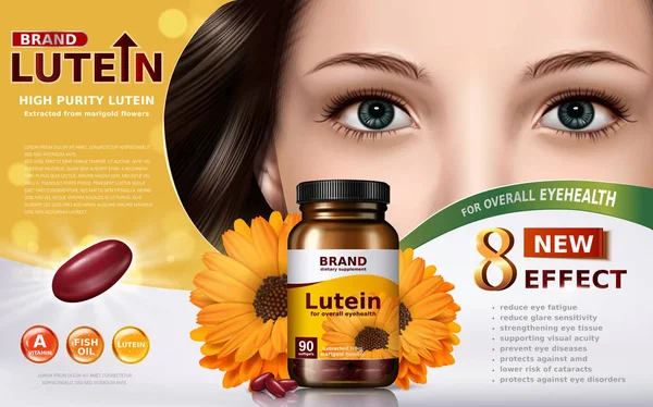 Tinggi kemurnian iklan lutein - Stok Vektor