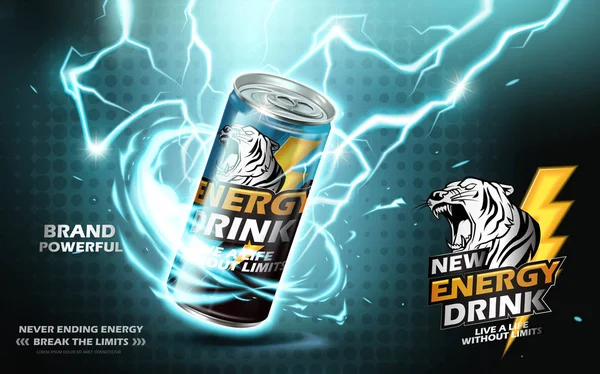Publicité pour les boissons énergétiques — Image vectorielle