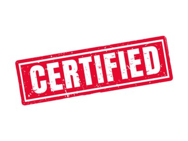 kırmızı pul tarzında, beyaz arka plan sertifikalı