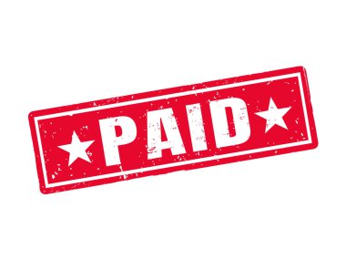 Kırmızı Pul stil, beyaz arka planda ödenen