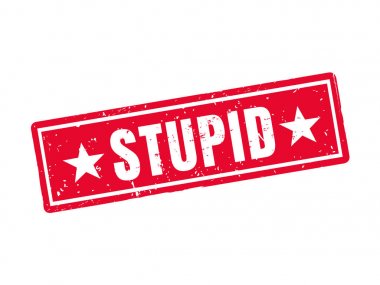 aptal kırmızı pul stil, beyaz arka planda