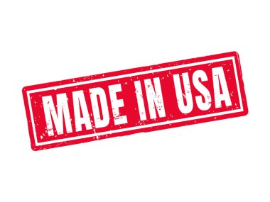 kırmızı pul stil, beyaz arka planda made in USA