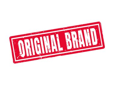 orijinal marka kırmızı pul stil, beyaz arka planda