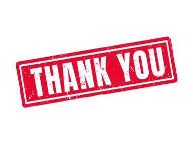 kırmızı pul stil, beyaz arka planda teşekkür ederim