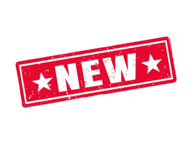 Yeni kırmızı pul stil, beyaz arka planda