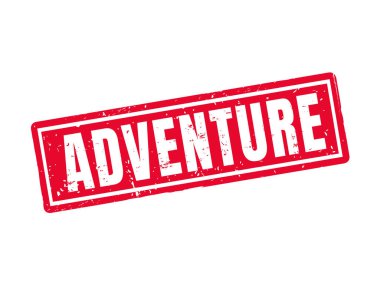 kırmızı pul stil, beyaz arka planda macera