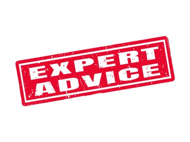 kırmızı pul stil, beyaz arka planda uzman tavsiyesi