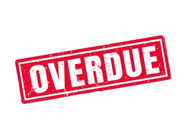 kırmızı pul stil, beyaz arka planda vadesi geçmiş