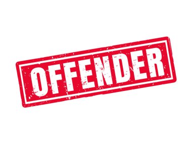 suçlu kırmızı pul stil, beyaz arka planda