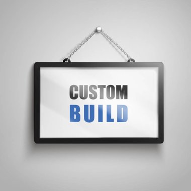 özel işareti, 3d illüstrasyon izole gri arka plan asılı metin kurmak