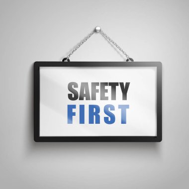 işareti, 3d illüstrasyon izole gri arka plan asılı üzerinde ilk metin Emanet