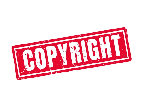 Urheberrecht Stil Roter Briefmarken Weißer Hintergrund — Stockvektor