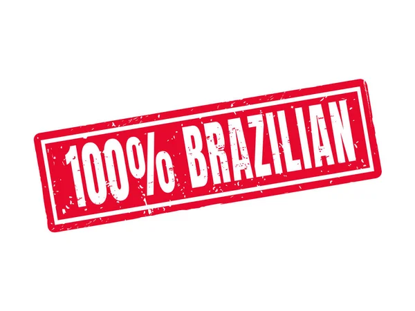 100 Brésilien Dans Style Timbre Rouge Fond Blanc — Image vectorielle