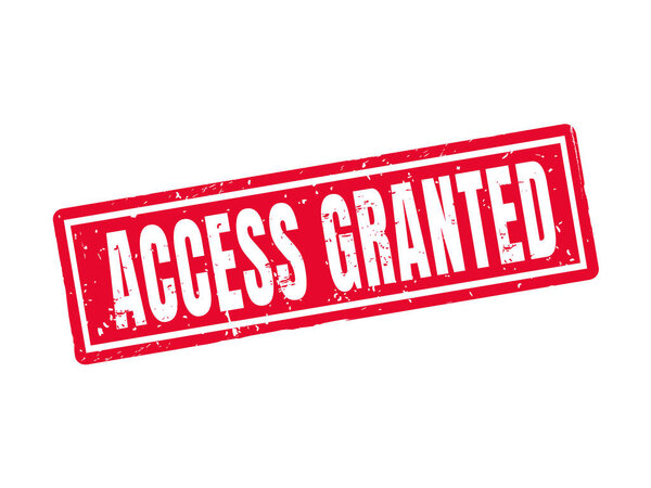 доступ в стиле красной марки, белый фон
